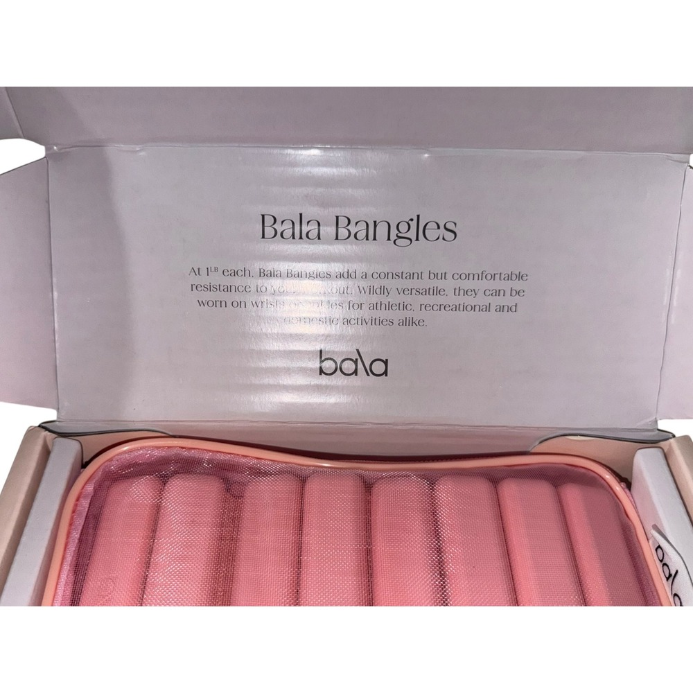 Bala Bangles 1 LB Each Pink Wrist Ankle Weights Set NIB Mesh Case Pilates